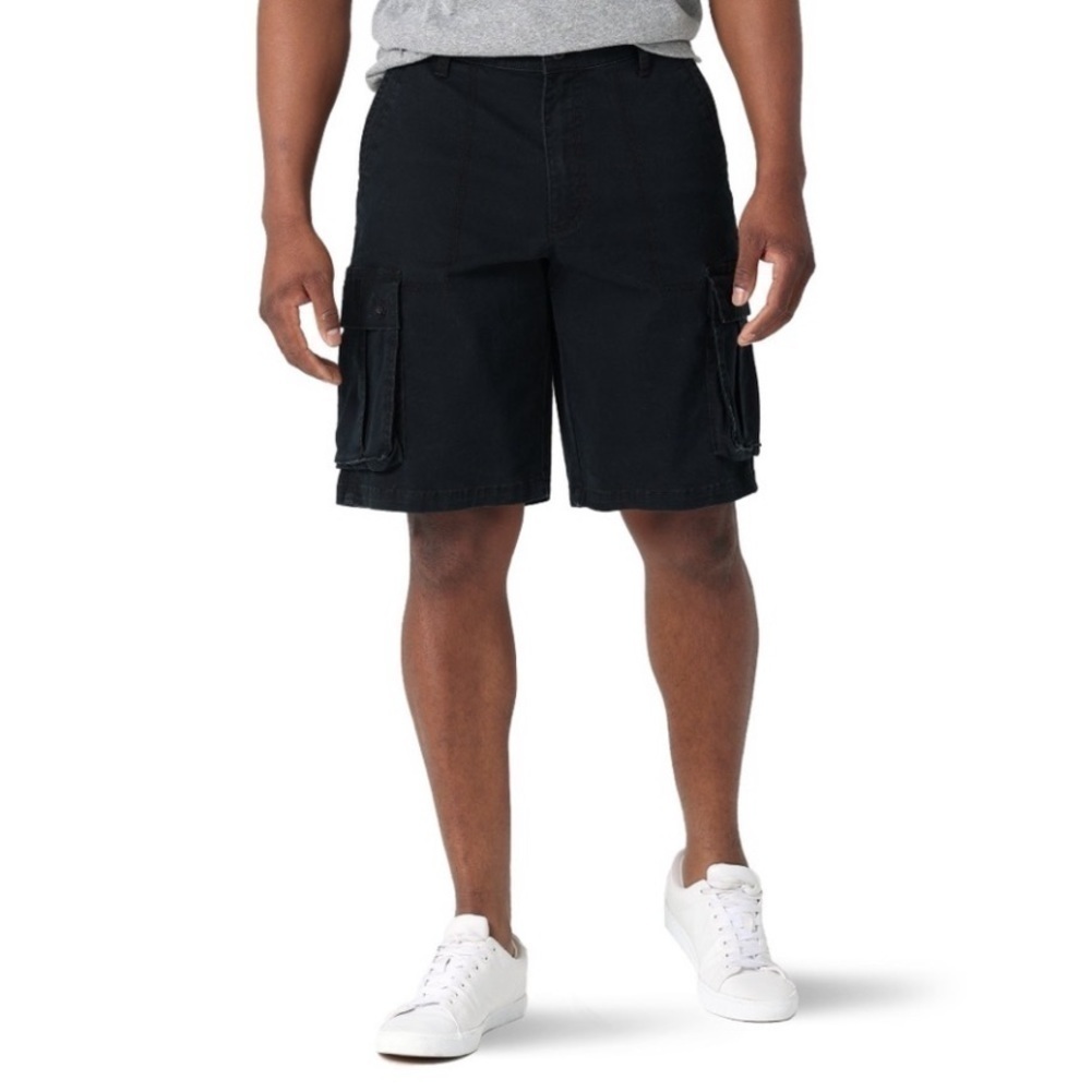 Lee Black Active Stretch Relaxed Fit 11 Inch Cargo Shorts - Size 30, NWT
